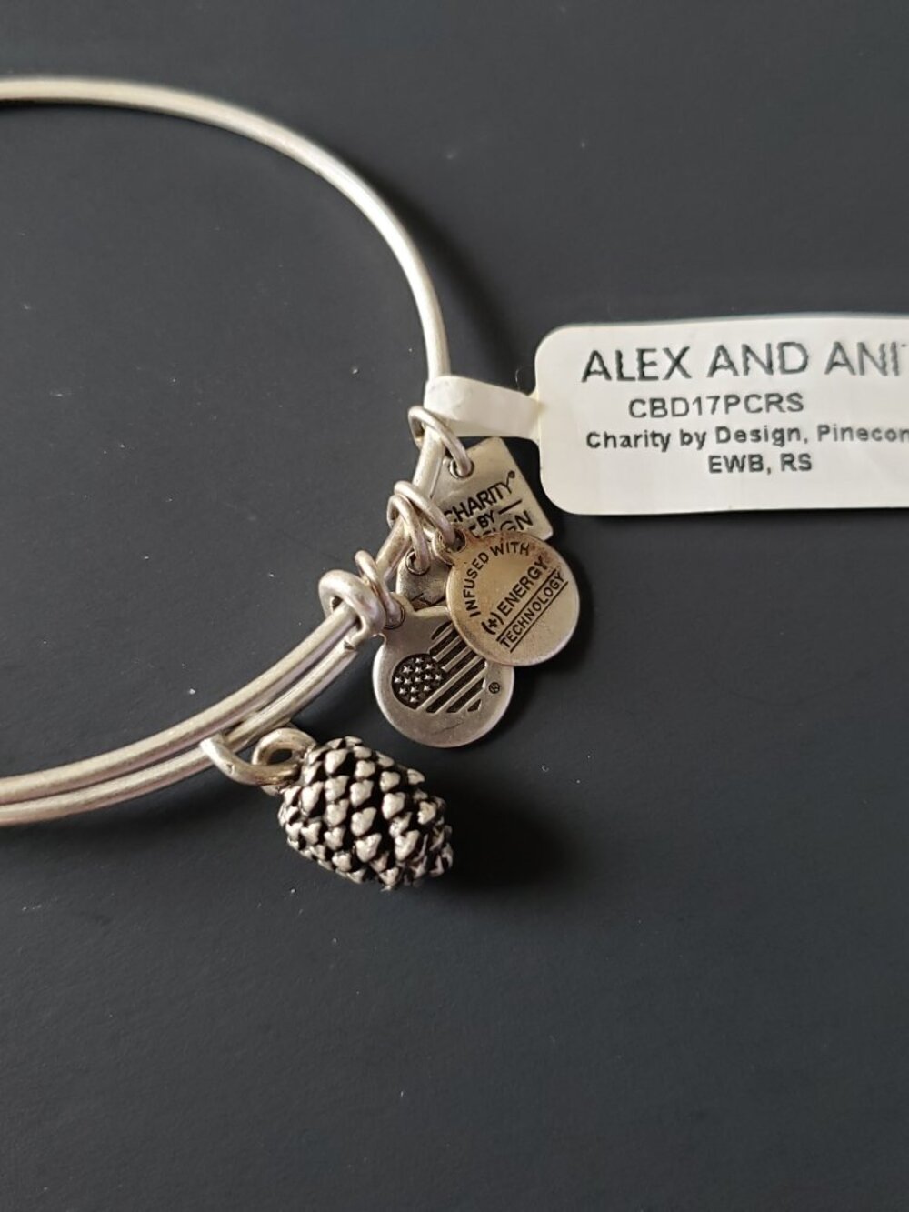 Alex and Ani NWT Silver Tone Pinecone Bracelet 647
